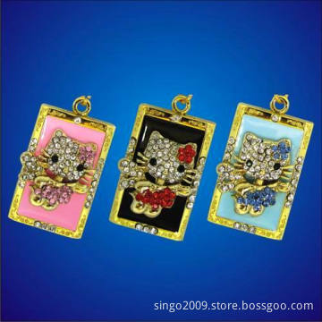 Kitty Jewelry Keychain USB Flash Drive